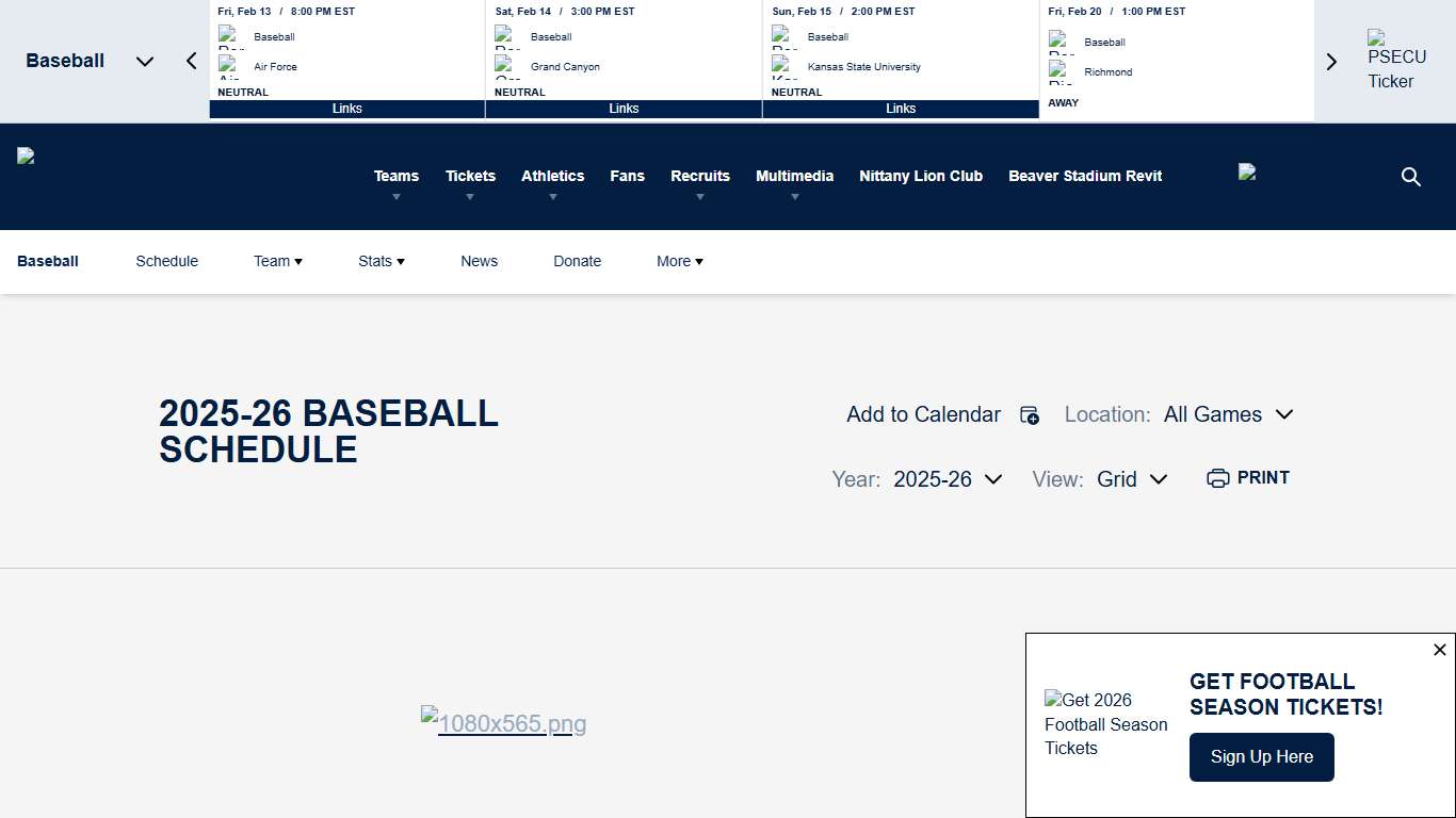 2026 Baseball - Penn State - Official Athletics Website